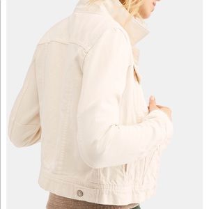Free People’s Rumor Denim Jacekt in Ivory NWOT
